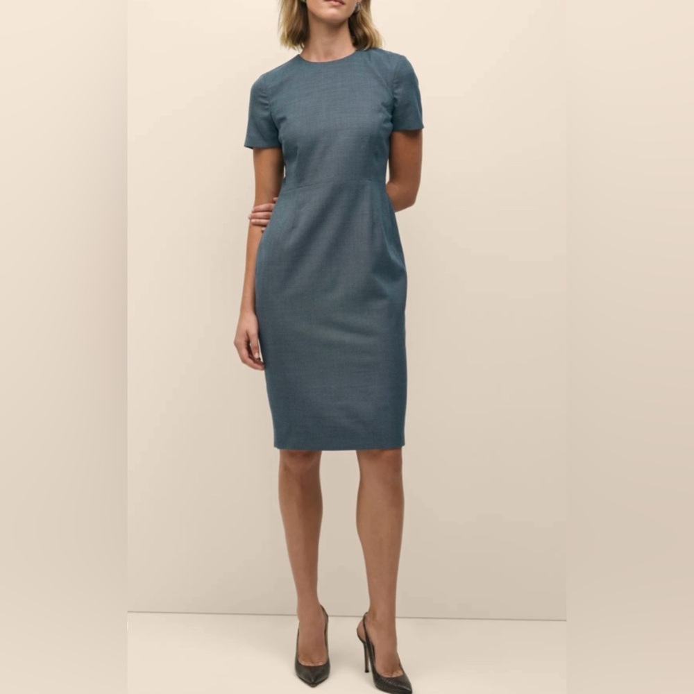 Talbots Italian Flannel dress Dress, size 8, color grey, fabric 99% wool